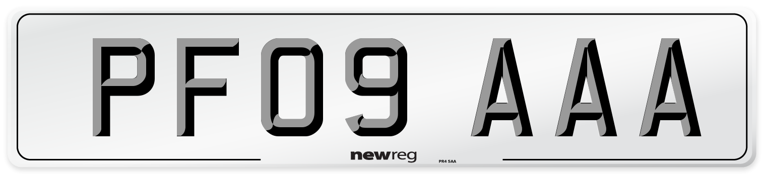 PF09 AAA Number Plate from New Reg